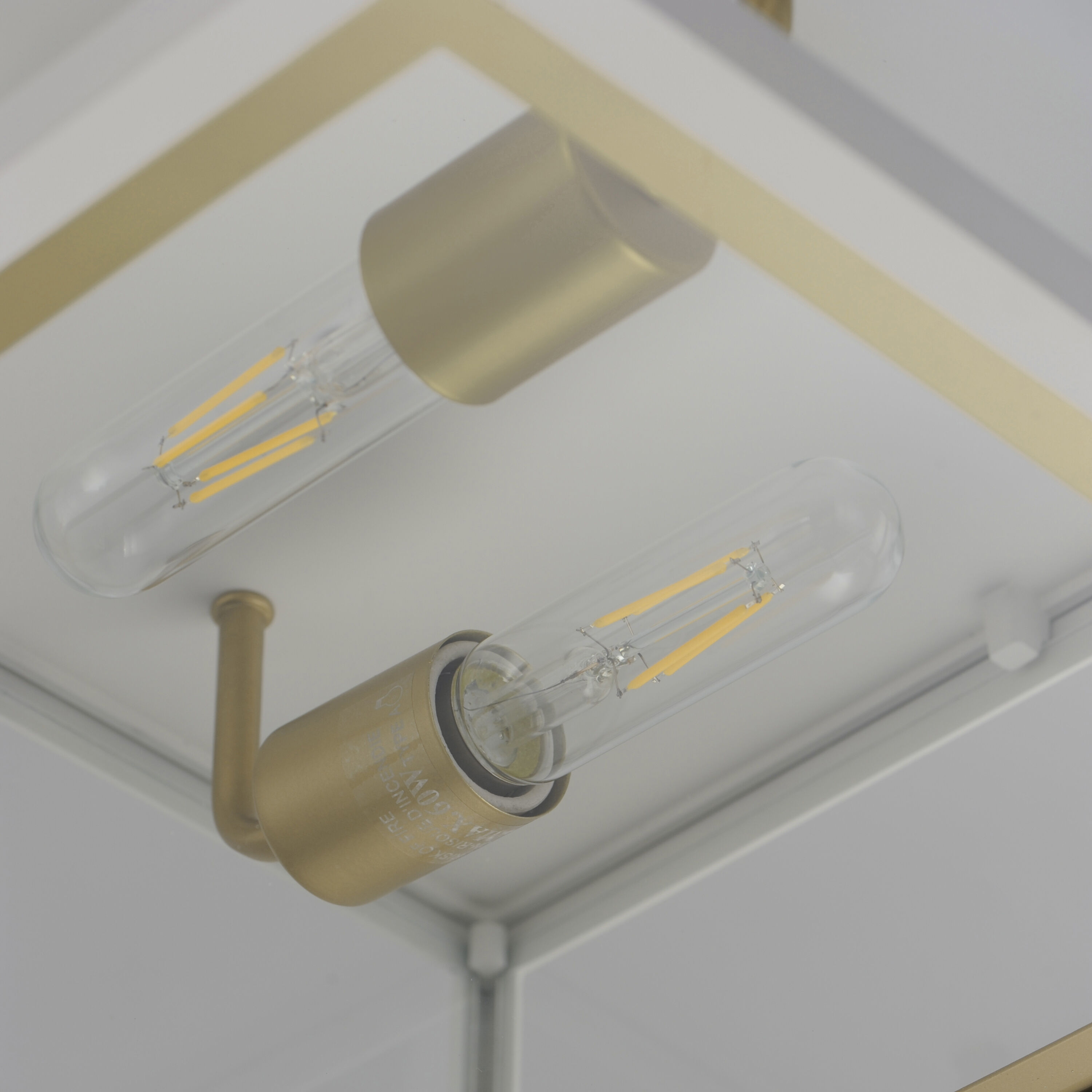 Neoclass 2 Light 13 inch White/Gold Outdoor Flush Mount in White and Gold