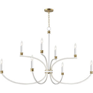 Charlton 9 Light 30 inch Weathered White and Gold Leaf Multi-Tier Chandelier Ceiling Light