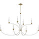 Charlton 9 Light 48 inch Weathered White and Gold Leaf Multi-Tier Chandelier Ceiling Light