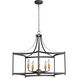 Wellington 5 Light 30 inch Oil Rubbed Bronze and Antique Brass Multi-Light Pendant Ceiling Light