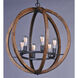 Bodega Bay 6 Light 30 inch Anthracite Single-Tier Chandelier Ceiling Light in Bulb Not Included