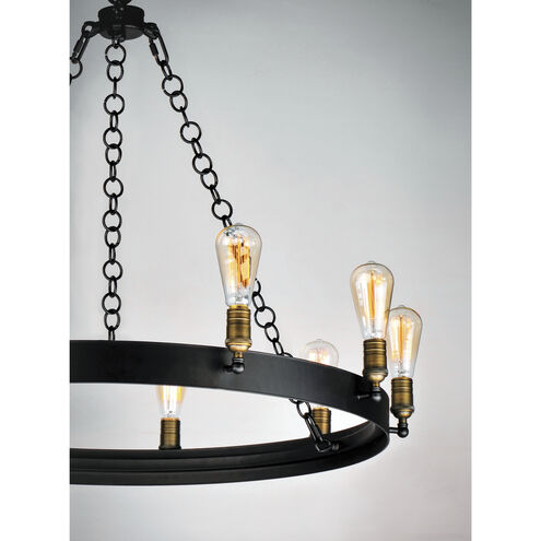 Noble 10 Light 38 inch Black/Natural Aged Brass Chandelier Ceiling Light in Medium Base Incandescent