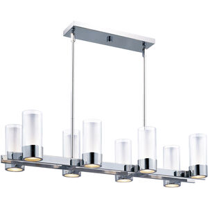 Silo 8 Light 35 inch Polished Chrome Linear Pendant Ceiling Light in Xenon