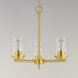 Corona 3 Light 17 inch Satin Brass Single-Tier Chandelier Ceiling Light in Clear