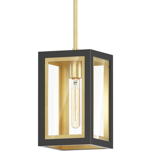 Neoclass 1 Light 7 inch Black/Gold Outdoor Pendant