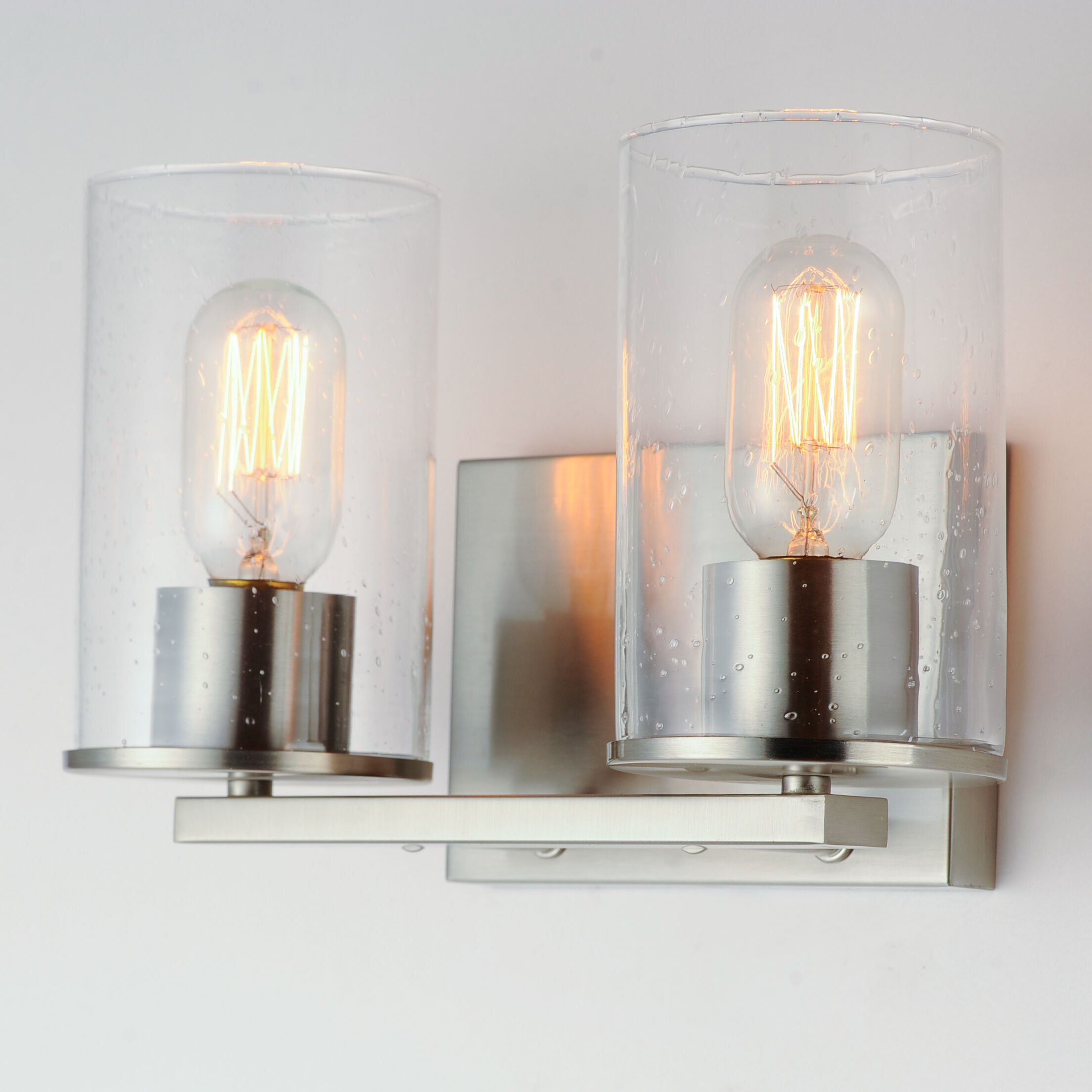 Sleek 2 Light 12 inch Satin Nickel Bath Vanity Wall Light