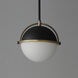 Duke 1 Light 9.5 inch Black and Weathered Brass Single Pendant Ceiling Light
