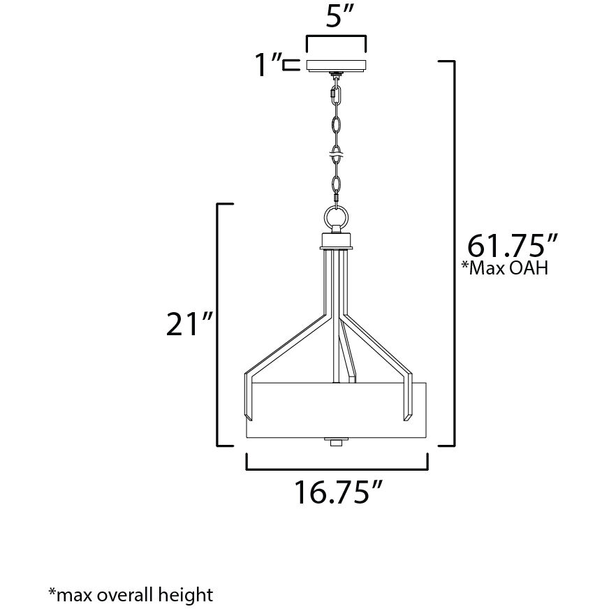 Dart 3 Light 16.75 inch Satin Brass Entry Foyer Pendant Ceiling Light