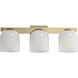 Scoop 3 Light 21.5 inch Natural Aged Brass Bath Vanity Wall Light in Marble