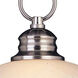 Essentials - 9106x 1 Light 16 inch Satin Nickel Single Pendant Ceiling Light in Marble