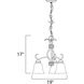 Basix 3 Light 19 inch Satin Nickel Mini Chandelier Ceiling Light