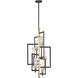Flambeau 6 Light 14 inch Black and Antique Brass Chandelier Ceiling Light