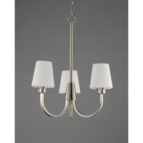 Shelter 3 Light 20 inch Satin Nickel Chandelier Ceiling Light