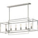 Gridline 6 Light 42 inch Satin Nickel Linear Pendant Ceiling Light