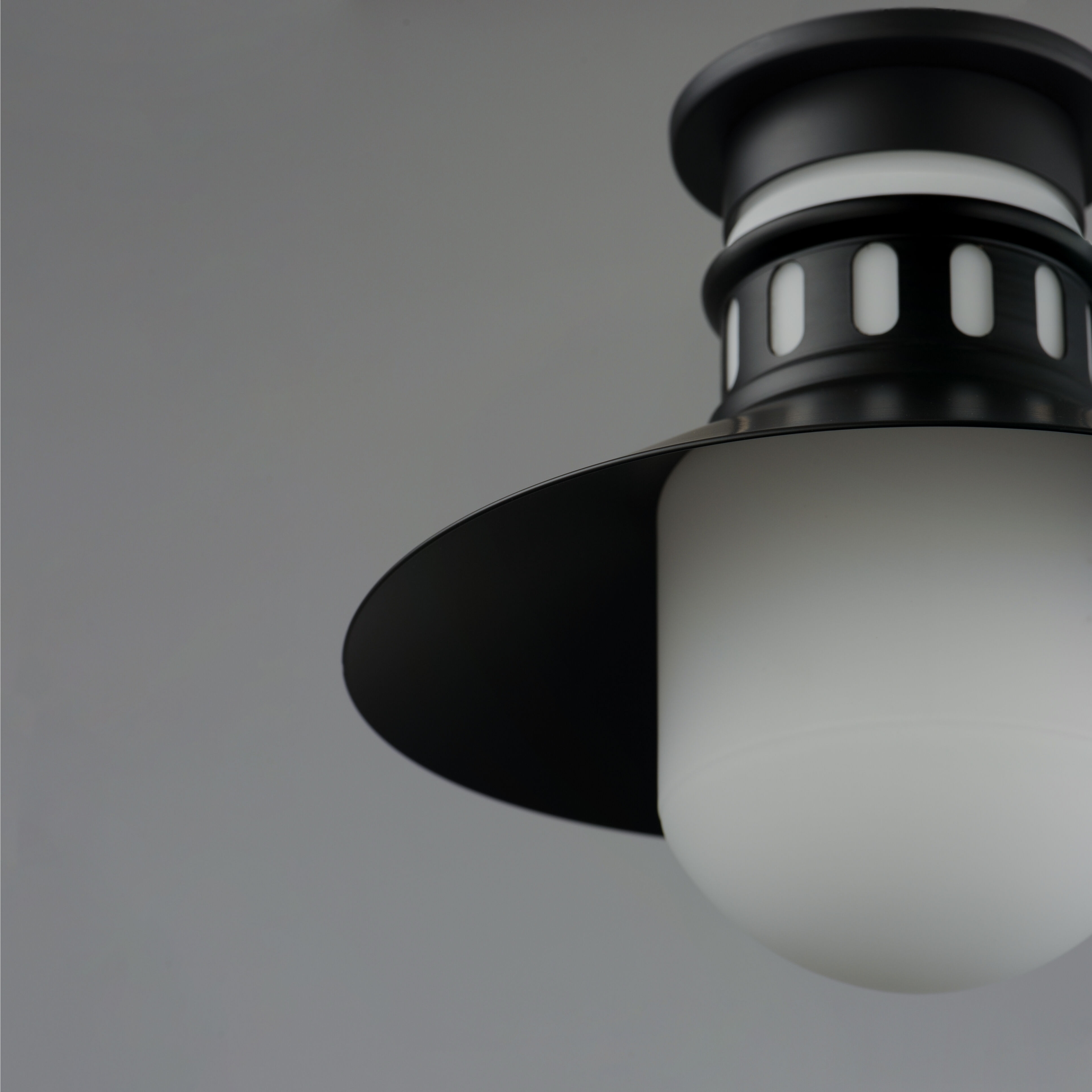 Admiralty 1 Light 12 inch Black Outdoor Flush Mount