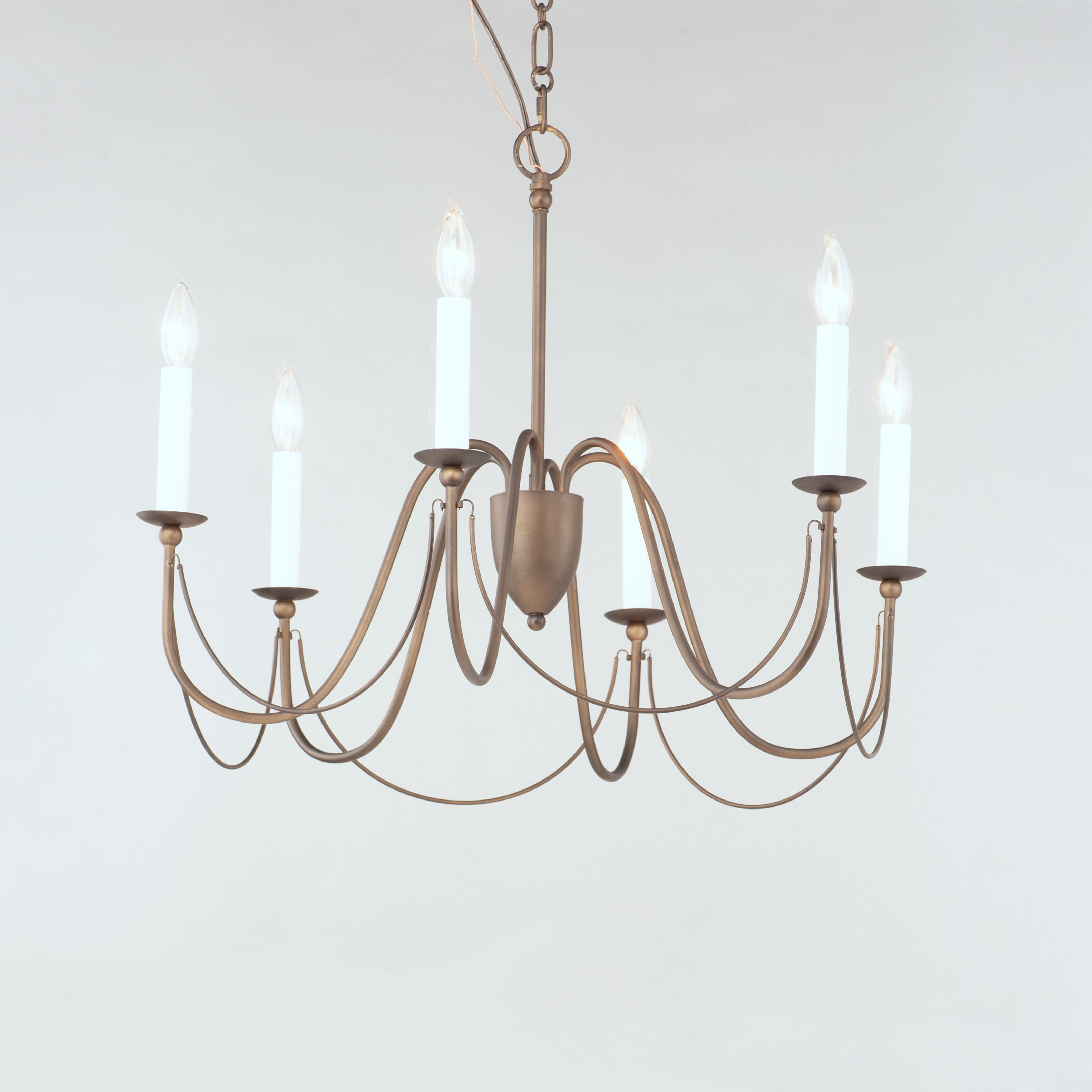 Plumette 6 Light 28 inch Chestnut Bronze Chandelier Ceiling Light