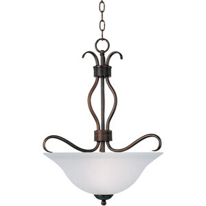 Basix 3 Light 17 inch Oil Rubbed Bronze Invert Bowl Pendant Ceiling Light in Frosted