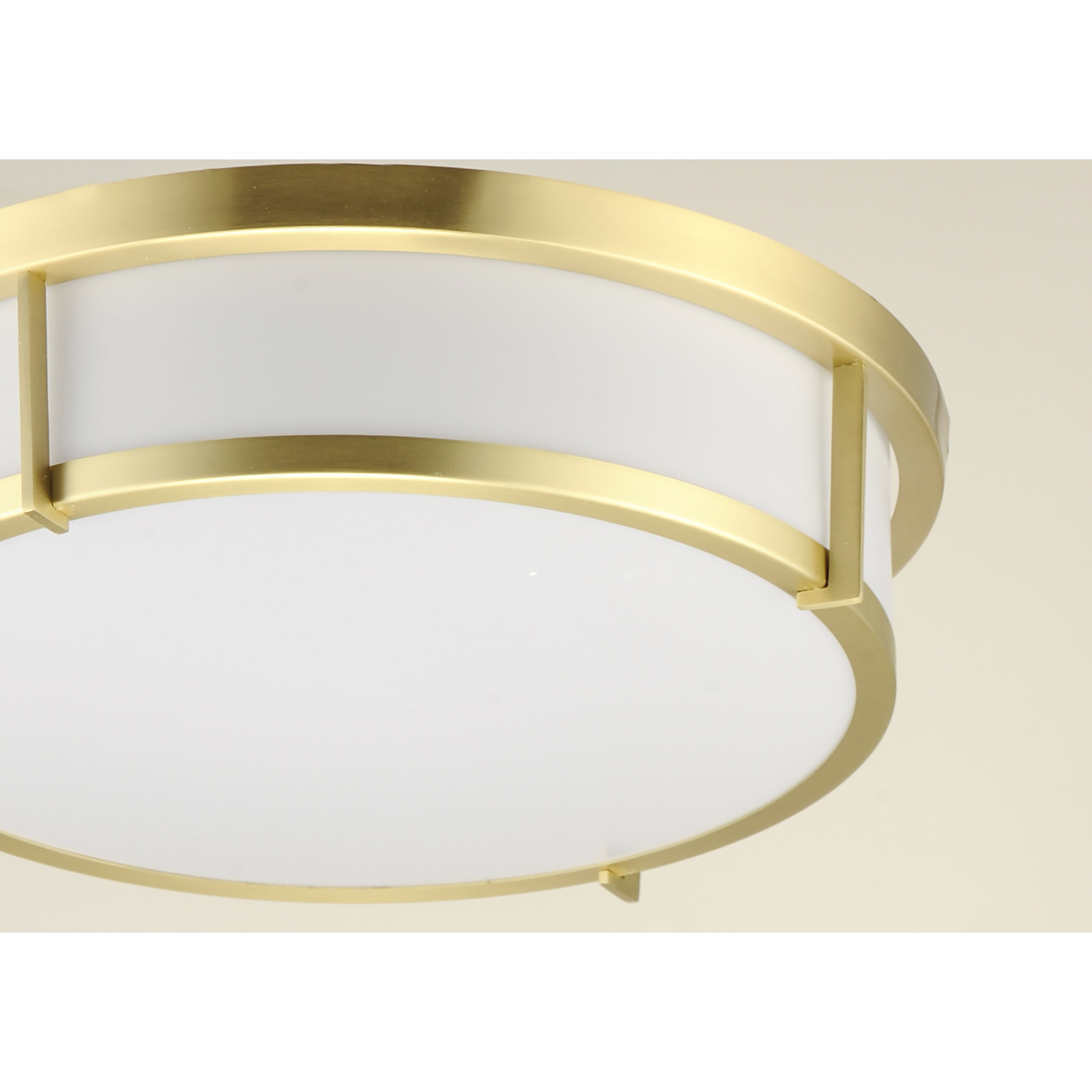 Rogue 3 Light 17 inch Satin Brass Flush Mount Ceiling Light