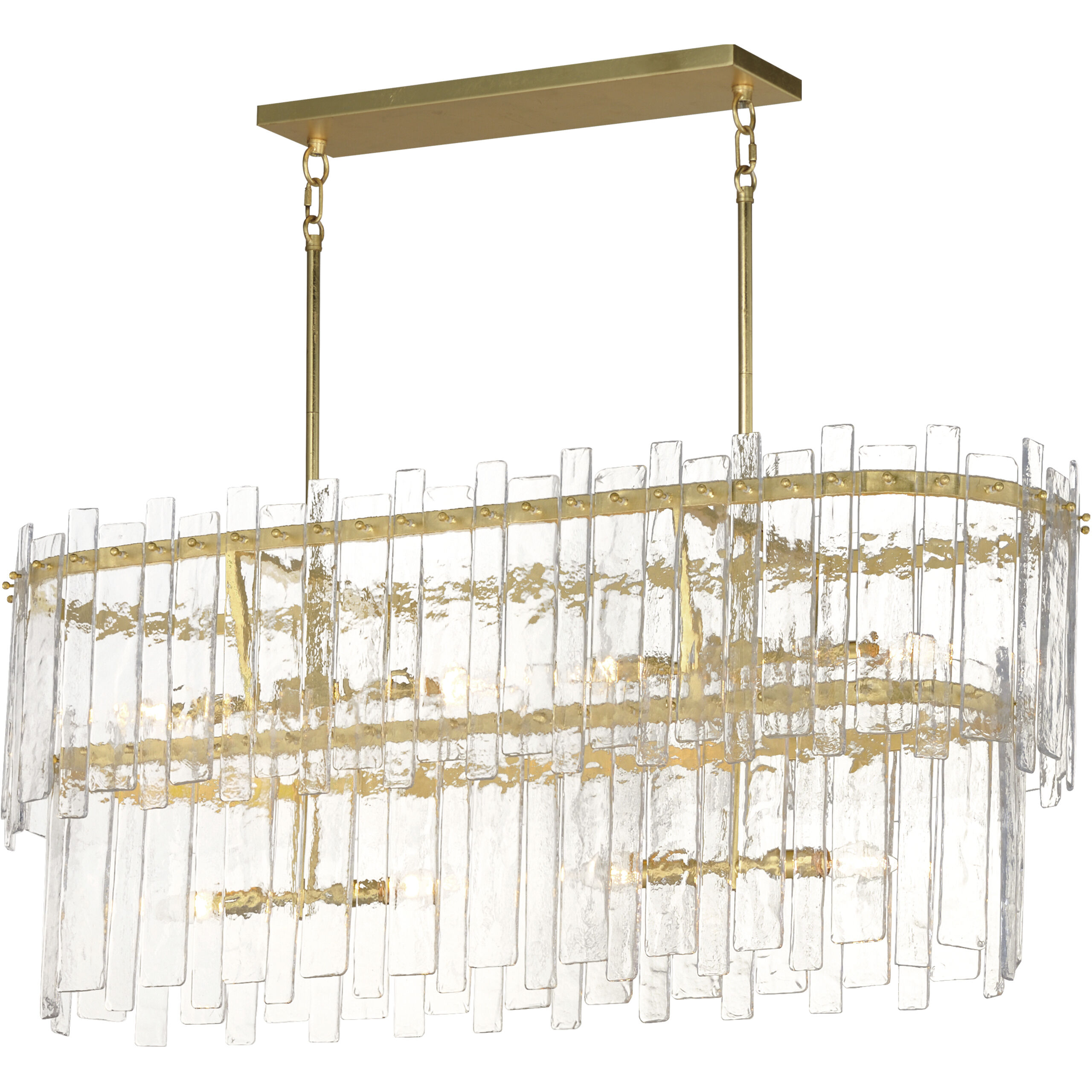 Warren Linear Pendant Ceiling Light in Gold Leaf