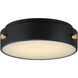 Rivet LED 12 inch Black and Antique Brass Outdoor Flush Mount