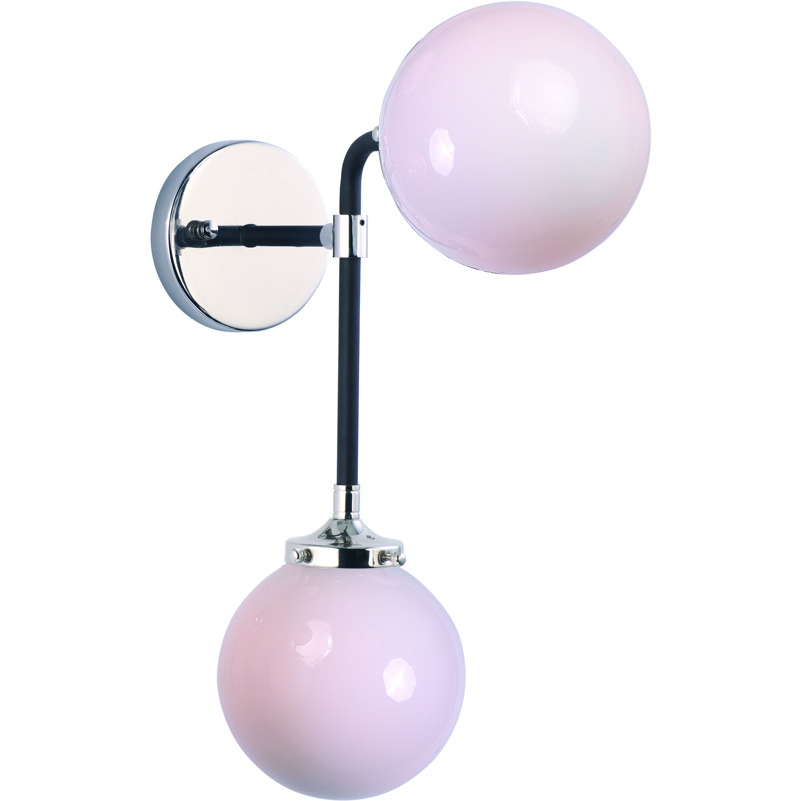 Atom 2 Light 6 inch Black/Polished Nickel Wall Sconce Wall Light