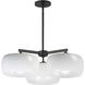 Glazed 3 Light 26 inch White and Black Chandelier Ceiling Light
