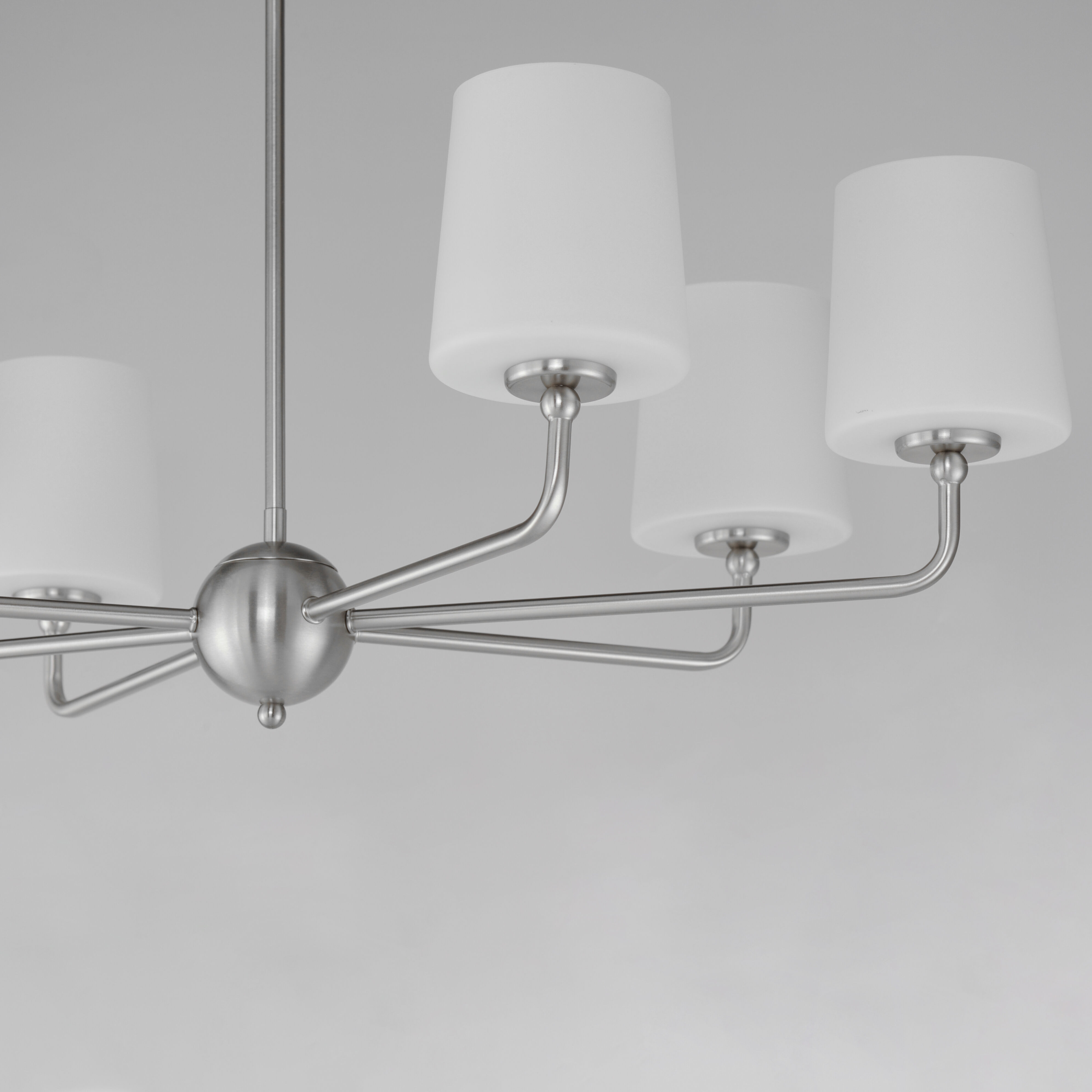 Bristol 6 Light 34 inch Satin Nickel Single-Tier Chandelier Ceiling Light