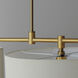 Bongo 3 Light 60 inch Natural Aged Brass Linear Pendant Ceiling Light