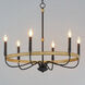 Franklin 6 Light 28.5 inch Driftwood and Black Chandelier Ceiling Light