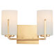 Dart 2 Light 13 inch Satin Brass Vanity Light Wall Light