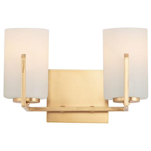 Dart 2 Light 13 inch Satin Brass Vanity Light Wall Light