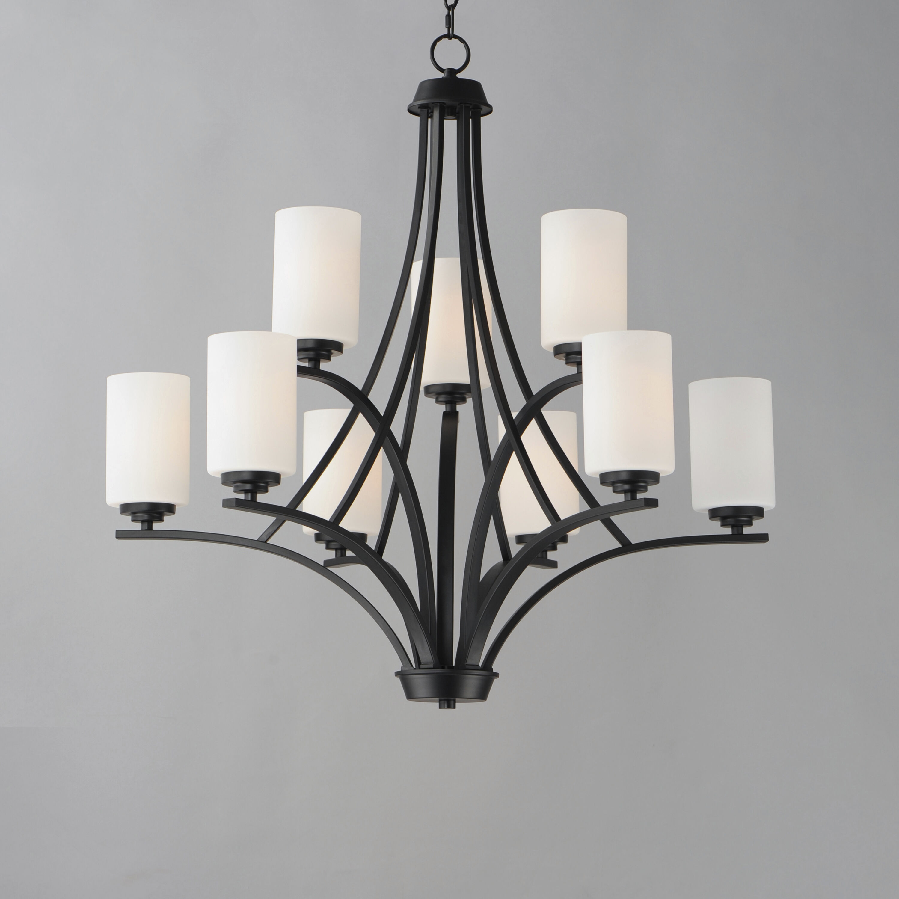 Deven 9 Light 32 inch Black Multi-Tier Chandelier Ceiling Light