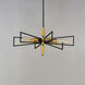 Wings 6 Light 29 inch Black and Satin Brass Chandelier Ceiling Light