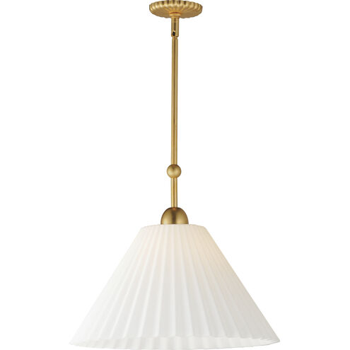 Kismet 1 Light 20 inch Gold Leaf Single Pendant Ceiling Light in Satin White