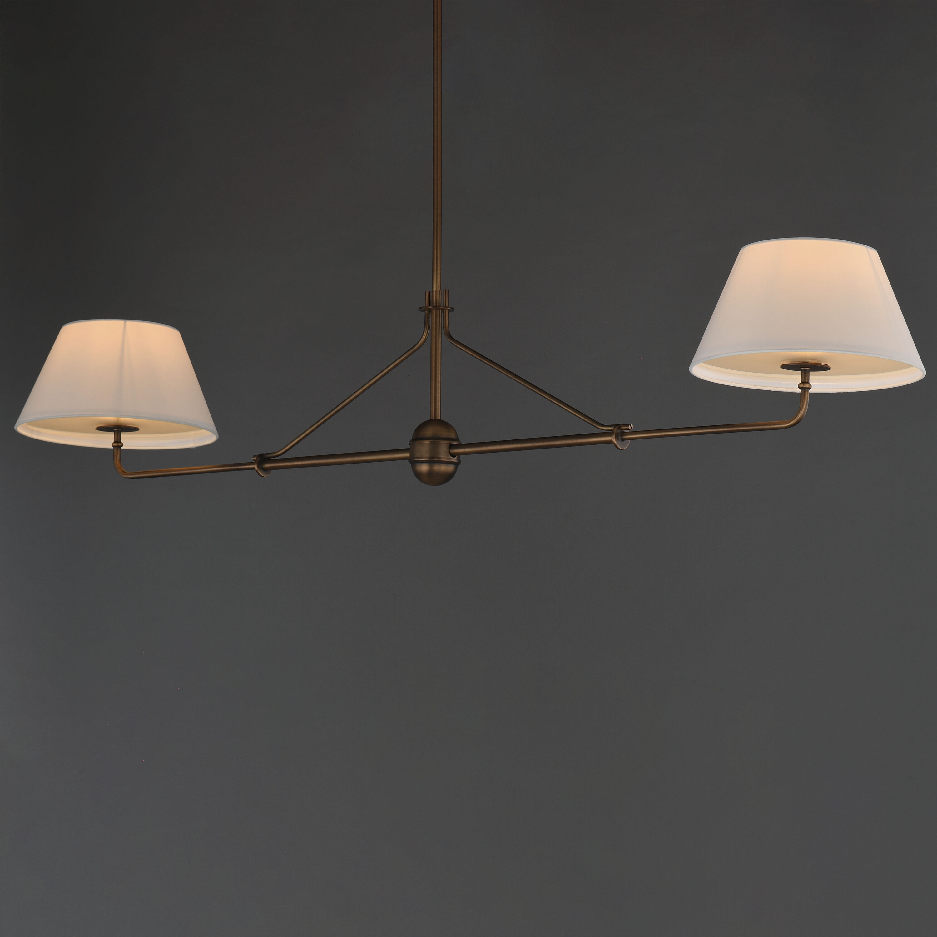 Dunbridge 2 Light 62 inch Weathered Brass Linear Pendant Ceiling Light