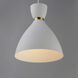 Carillon 1 Light 10.5 inch White and Satin Brass Mini Pendant Ceiling Light