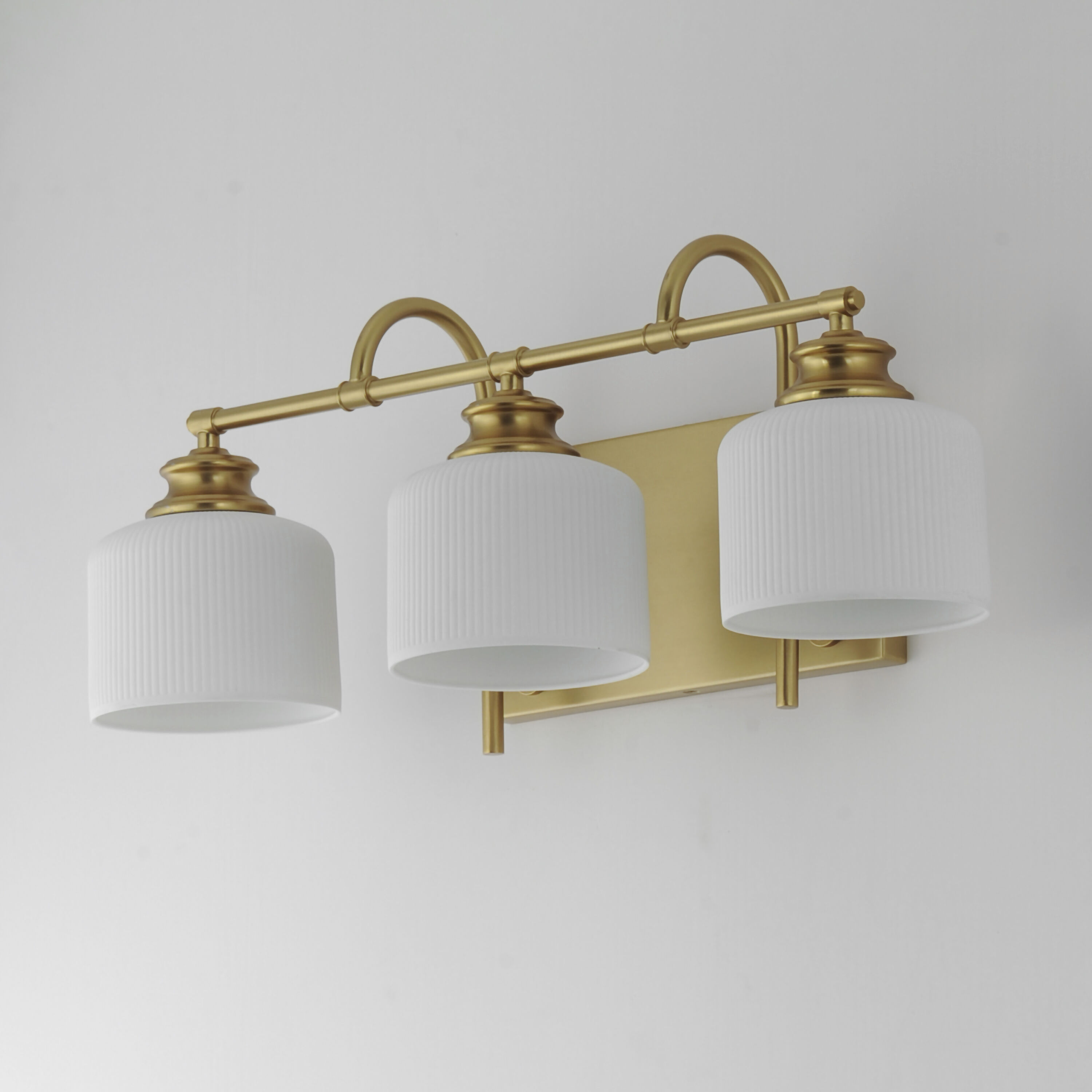 Bisque 3 Light 24 inch Natural Aged Brass Bath Vanity Wall Light