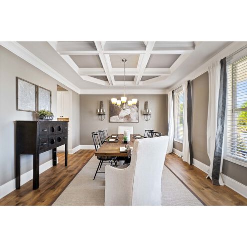 Stefan 5 Light 25 inch Satin Nickel Single-Tier Chandelier Ceiling Light