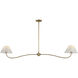 Saxon 2 Light 62 inch Natural Aged Brass Linear Pendant Ceiling Light