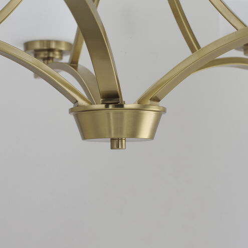 Deven 5 Light 24 inch Satin Brass Single-Tier Chandelier Ceiling Light