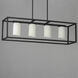 Lateral 4 Light 36 inch Black Linear Pendant Ceiling Light in Satin White