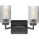 Rigata 2 Light 13.75 inch Black Bath Vanity Wall Light