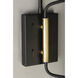Scan LED 6 inch Black and Satin Brass Wall Sconce Wall Light