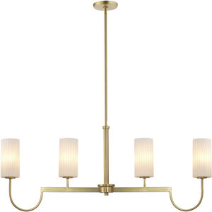 Town and Country 4 Light 43 inch Satin Brass Linear Pendant Ceiling Light