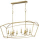 Plumette 8 Light 48 inch Gold Leaf Linear Pendant Ceiling Light