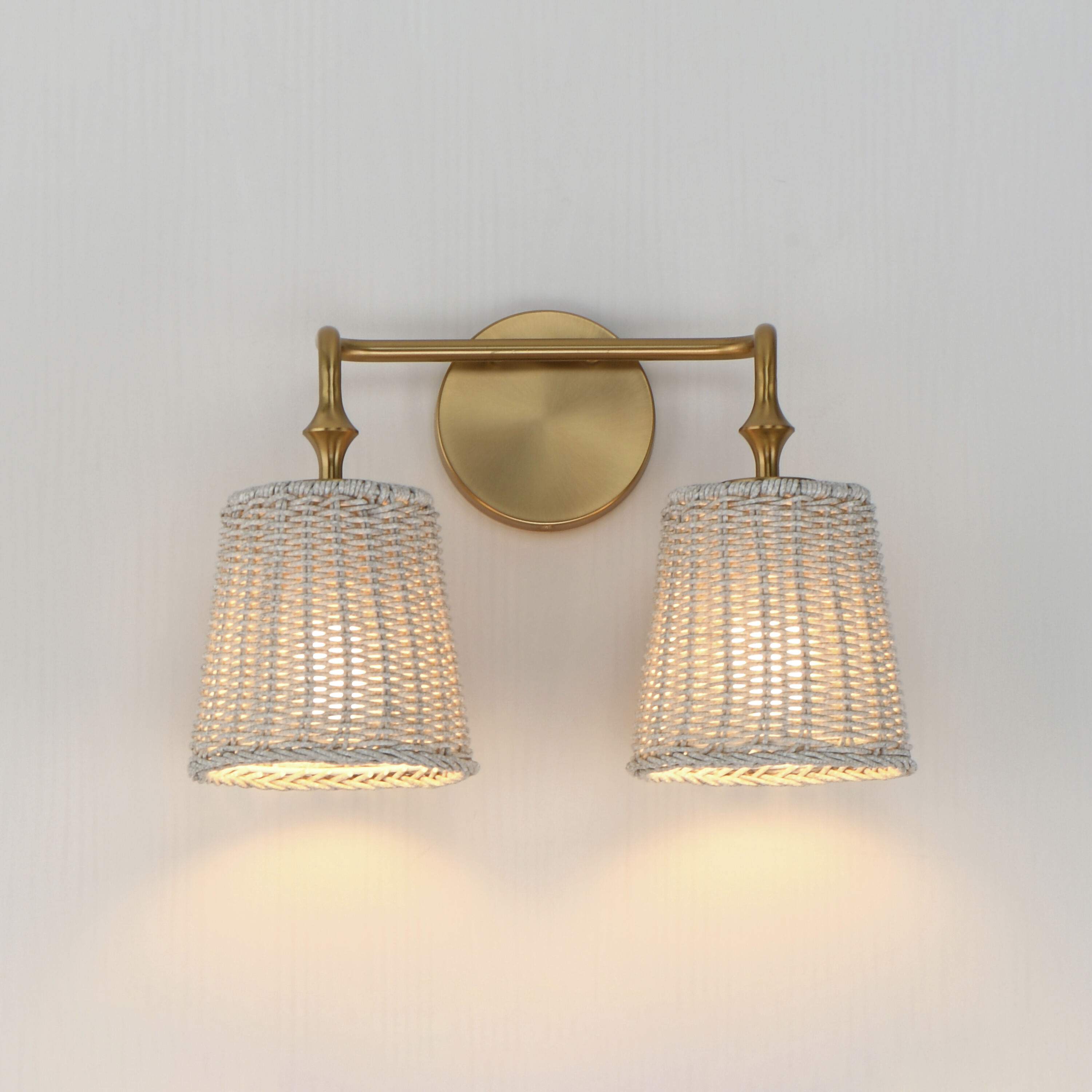 Baja 2 Light 14.75 inch Natural Aged Brass Bath Vanity Wall Light