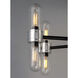 Dual 12 Light 26.25 inch Black/Brushed Aluminum Outdoor Chandelier