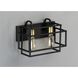 Liner 2 Light 14.25 inch Black and Satin Brass Bath Vanity Wall Light