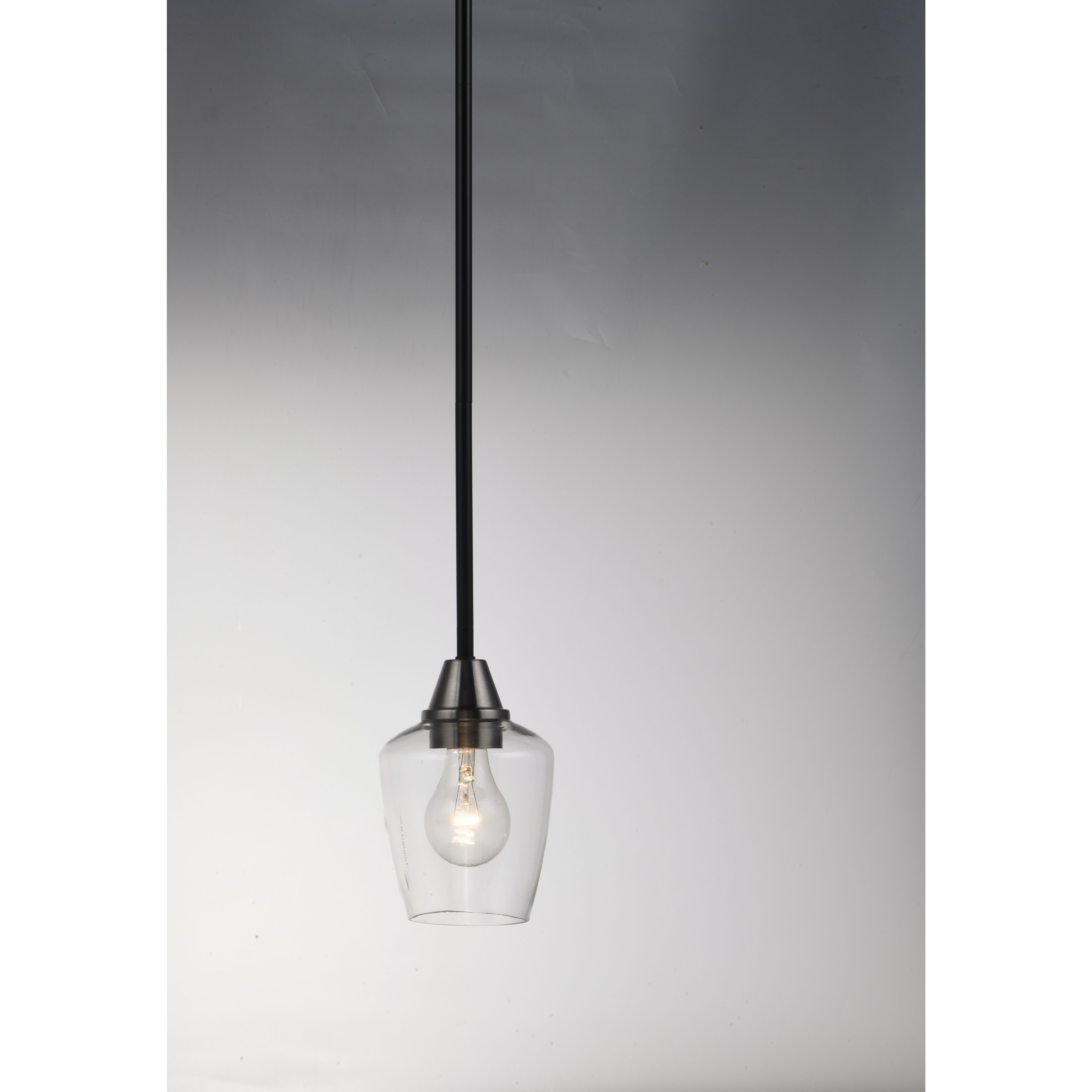 Goblet 1 Light 4.75 inch Black/Satin Nickel Mini Pendant Ceiling Light in Black and Satin Nickel