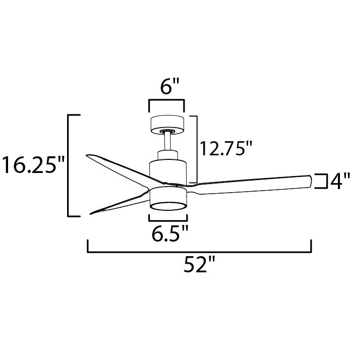 Falcon 52 inch Matte White Indoor Ceiling Fan